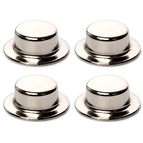 (4-Pack) Spring Steel Push On Pushnut Caps with Mechanical Zinc Plating - Permanent Washer Caps Fits 5/8” Axles for Hand Trucks, Rolling Bins, and Lawn Wagons - Perfect Alternative for Cotter Pins