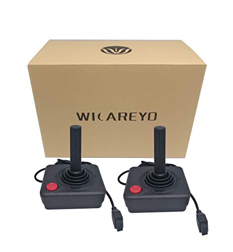 WiCareYo Controller 2pcs Black Retro Classic Gamepad Joysticks for Atari 2600 System Console