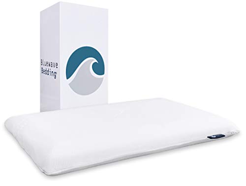 Bluewave Bedding Ultra Slim Gel Memory Foam Pillow for Stomach and Back Sleepers - Thin, Flat Design for Cervical Neck Alignment and Deeper Sleep (2.75-Inches Height, Full Pillow Shape, Standard Size)