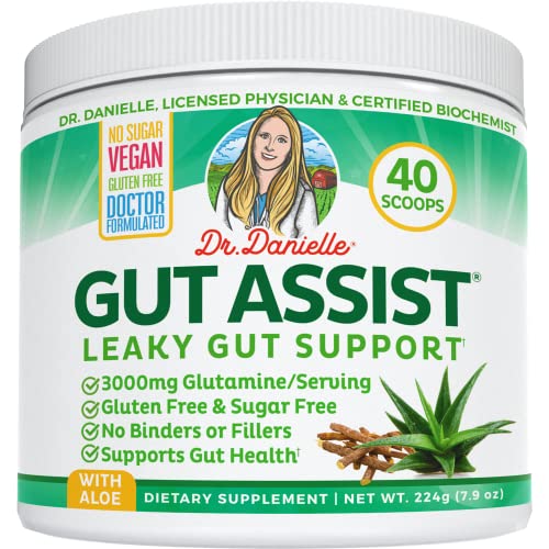 Gut Assist - Leaky Gut Repair Supplement Powder - Glutamine, Arabinogalactan, Licorice Root - Supports IBS, Heartburn, Bloating, Gas, Constipation, SIBO from Doctor Danielle