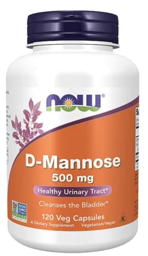 NOW Supplements, D-Mannose 500 mg, Non-GMO Project Verified, Healthy Urinary Tract*, 120 Veg Capsules