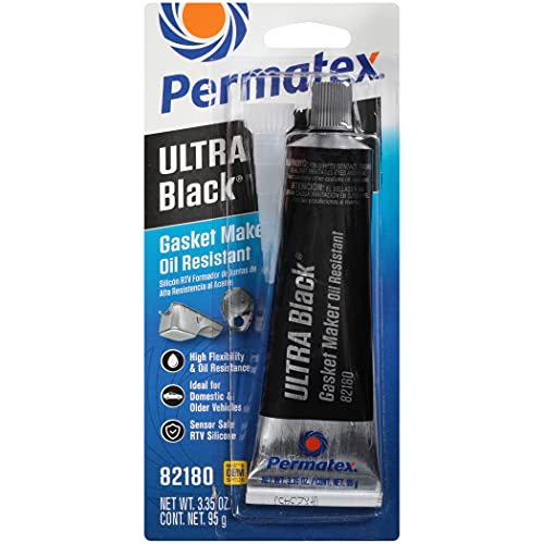 Permatex 82180 Ultra Black Maximum Oil Resistance RTV Silicone Gasket Maker, 3.35 oz. Tube