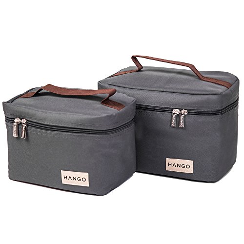 HANGO Insulated Lunch Bag [Set of 2 Sizes] - For Women & Men - Easy to Clean, Keeps Food Cold or Warm - Large & Small Sizes , Perfect for Everyday Uses