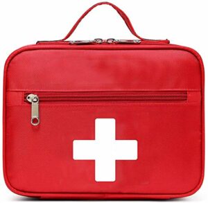 Gatycallaty First Aid Bag Empty Emergency Treatment Medical Bags Multi-Pocket for Home School Office Car Traveling Hiking Trip Daycare (red)