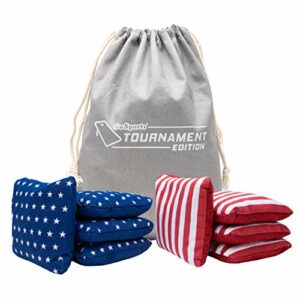 GoSports Dual Sided Cornhole Bean Bags | Slide & Stop Regulation Tournament Bean Bags Set of 8