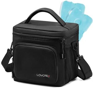 Insulated Lunch Bag For Men And Women Large Insulated Mens Lunch Box For Men With 2 Reusable Cooler Bag Ice Packs, Adult Lunch Box Lunch Tote Mens Lunchbox For Work Lunch Cooler Fits 12 Cans