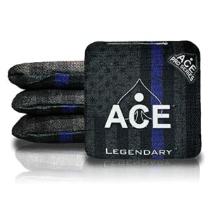 Legendary - Police Flag (Set of 4 Bags) - ACE Pro Stamped - Professional Cornhole Bags - Thin Blue Line Flag