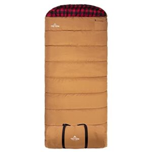 TETON Sports 1025L Deer Hunter Sleeping Bag; Warm and Comfortable Sleeping Bag Great for Fishing, Hunting, and Camping; Great for When it’s Cold Outdoors; Brown, Left Zip