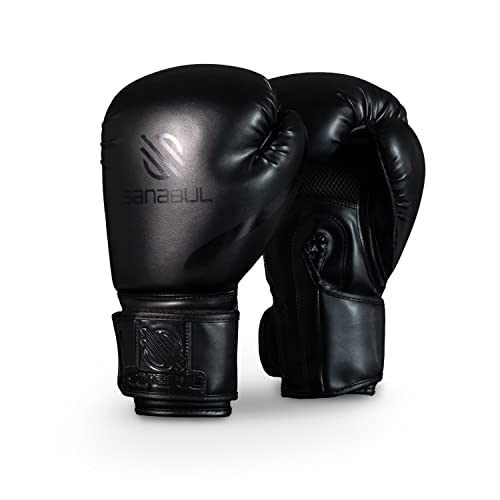 Essential Gel Boxing Kickboxing Punching Bag Gloves, for Men and Women, Black, 10 oz