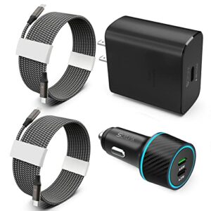 S22 Ultra Charger Type C Kit, SCRUAK 45W PPS Super Fast USB-C Wall/Car Charger for Samsung Galaxy S22 Ultra/S22+/S22/S21/S20/Note 20/Note 10+, Tab S8/S8+, Z Fold 4…(with 2X 3.3FT 5A Type C Cable)